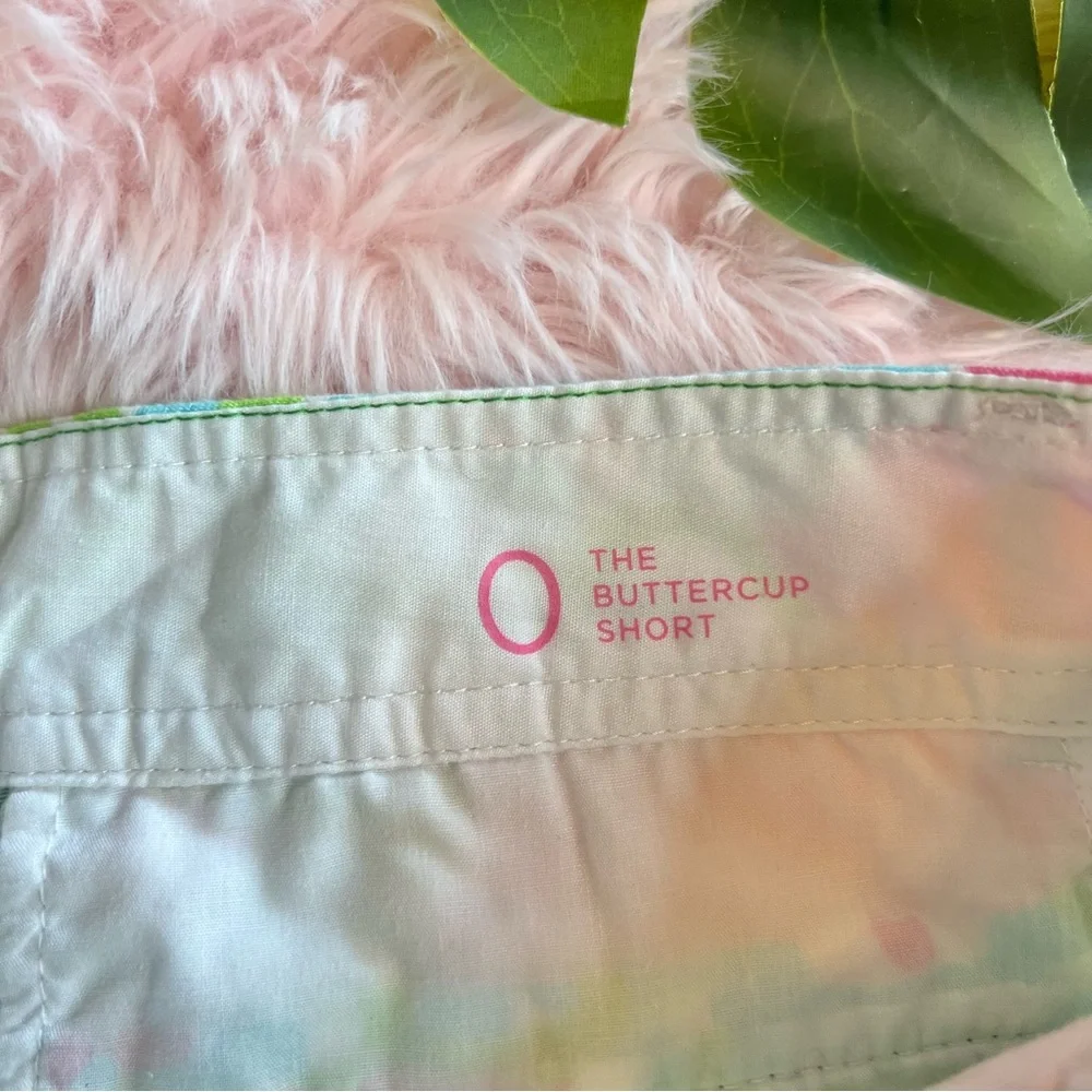 Lilly Pulitzer The Buttercup Short A Delicacy Pink Floral Scallop Hem Sz‎ 0